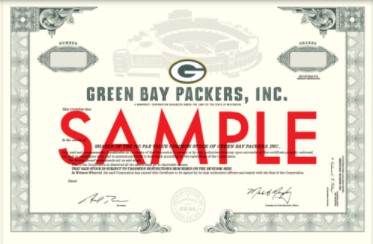 Green Bay Packers will sell you a worthless certificate for the low low price of $300 each
