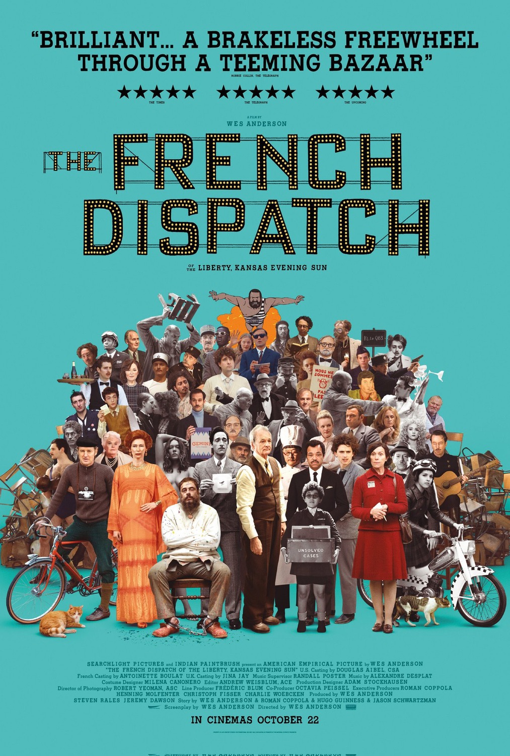 The French Dispatch – 2 Sentence Movie Review. Tons of celebrities in a Wes Anderson movie. It’s a Wes Anderson movie… they’re all the same.
