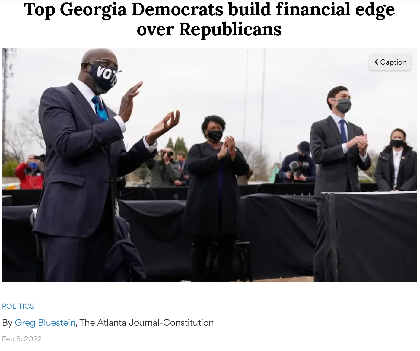 Georgia democrats, Stacey Abrams & Raphael Warnock, overwhelmingly funded from money outside Georgia