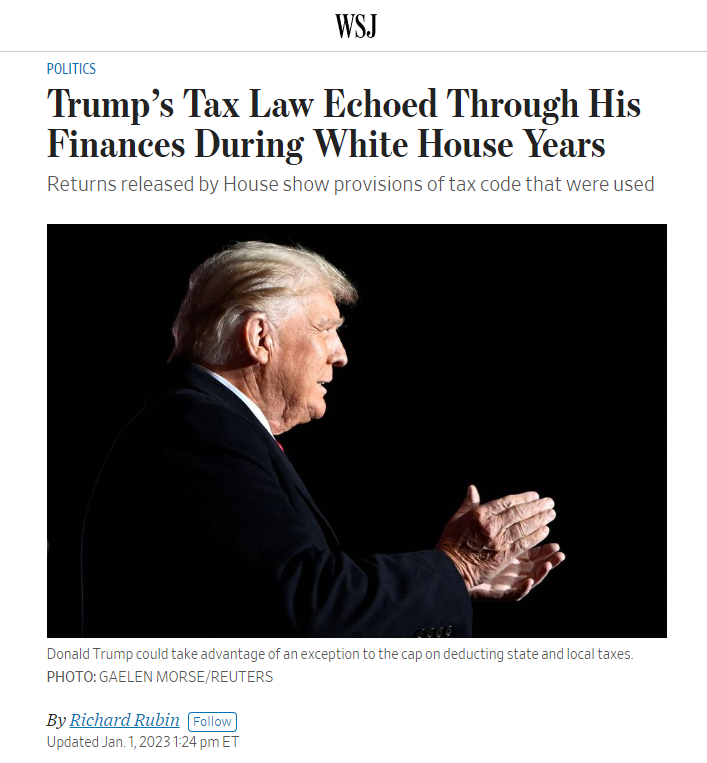 WSJ slanted headline misrepresents article on Trump tax returns